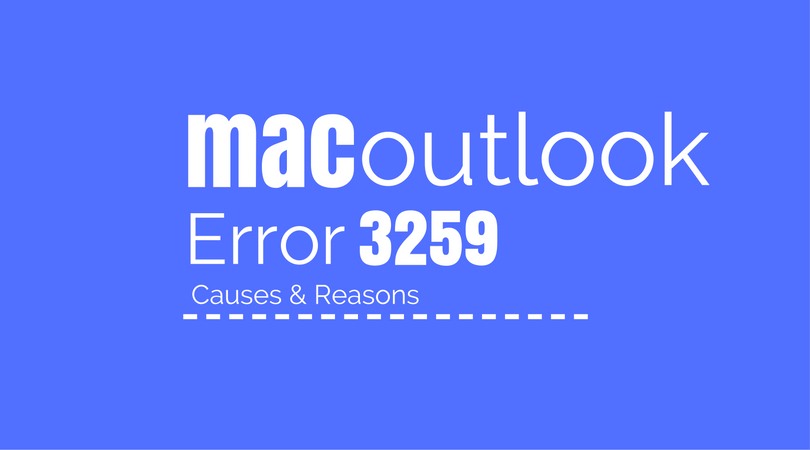 error code 3259 outlook for mac